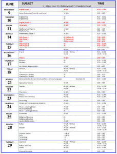 LC Schedule 2021
